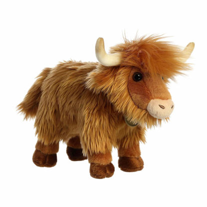 Picture of Aurora® Adorable Miyoni® Highland Cattle Stuffed Animal - Lifelike Detail - Cherished Companionship - Brown 10 Inches