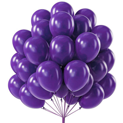 Picture of PartyWoo Purple Balloons, 50 pcs 12 Inch Royal Purple Balloons, Latex Balloons for Balloon Garland Arch as Party Decorations, Birthday Decorations, Wedding Decorations, Baby Shower Decorations