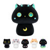 Picture of Mewaii 8” Mushroom Plush, Cute Black Cat Plush Pillow Soft Plushies Squishy Pillow, Big Eye Cat Stuffed Animals Kawaii Plush Toys Decoration Gift for Girls Boys