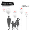 Picture of PartyWoo White Balloons, 140 pcs Matte White Balloons Different Sizes Pack of 18 Inch 12 Inch 10 Inch 5 Inch Balloons for Balloon Garland or Balloon Arch as Party Decorations, Birthday Decorations
