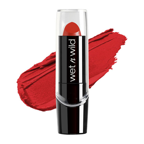 Picture of Wet n Wild Silk Finish Lipstick, Hydrating Lip Color, Rich Buildable Color, Cherry Frost Red