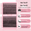 Picture of 192 Pcs Lash Clusters 2 Styles Mixed Cluster Lashes DIY Eyelash Extensions Eyelash Cluster Extension DIY Individual Lashes Super Thin Band Soft and Easy to Wear (Into You-01+Into You-02,D-Mix)