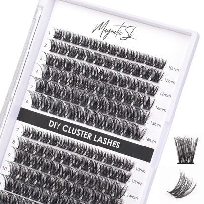 Picture of Lash Clusters 144 Pcs Individual Lashes Clusters Eyelash Extensions False Eyelashes DIY Wispy Fluffy Lash Extension Kit Reusable False Eyelashes Natural Look Mix 10-16mm C D Curl-DM01