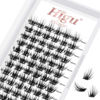 Picture of Lash Clusters DIY Eyelash Extensions 72 Pcs Cluster Eyelash Extensions 16mm Cluster Lashes C Curl Lash Clusters Thin Stem Eyelash Clusters Reusable Makeup for Self-application (Sparkle C 16mm)