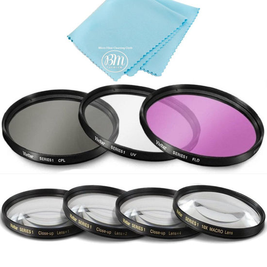 Picture of 77mm 7 Piece Filter Set for Nikon for Nikon 300mm f/4E, 12-24mm, 16-35mm, 17-55mm, 18-35mm, 18-300mm, 24-70mm, 24-120mm, 28-300mm - Includes 3 PC Filter Kit (UV-CPL-FLD) and 4 PC Close Up Filter Set