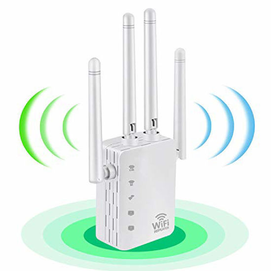 Picture of WiFi Range Extender,1200Mbps Wireless Extenders Signal Repeater for Home, Dual Band 2.4G and 5G Booster, 4 Antennas 360° Full Coverage, WiFi Boosters for The House