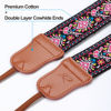 Picture of Camera Strap - Double Layer Cowhide Ends,2" Pure Cotton Embroidered Woven Camera Strap,Universal Neck & Shoulder Strap Adjustable for All DSLR / SLR Cameras,Gift for Photographers（Vintage Pink）