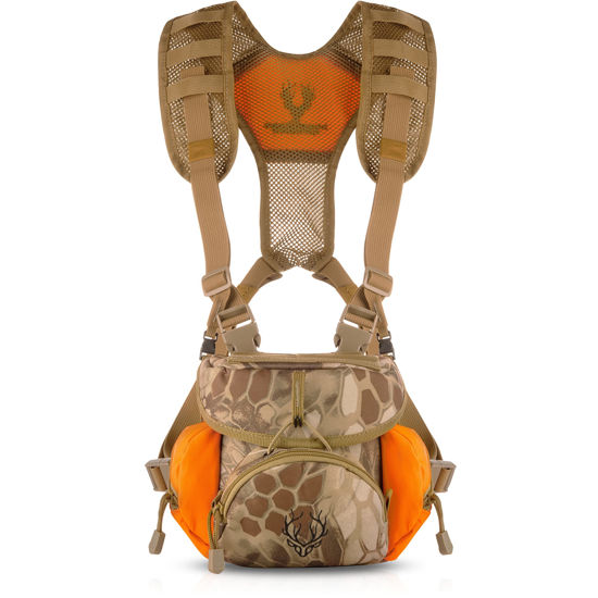 Picture of Boundless Performance Binocular Harness Chest Pack - Our Bino Harness case is Great for Hunting, Hiking, and Shooting - Bino Straps Secure Your Binoculars - Holds rangefinders, Bullets, Gear - Orange