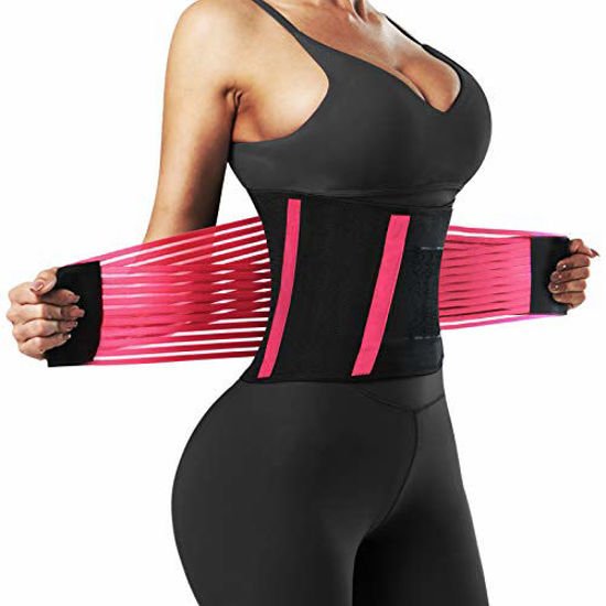GetUSCart- Letsfit Waist Trainer for Women & Men, Adjustable Waist Cincher  Trimmer, Slimming Body Shaper Belt for Workout Fitness Sports(Pink, S)