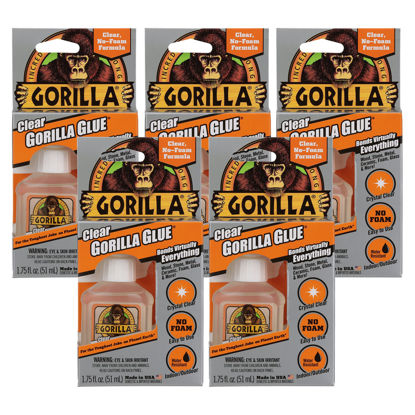 Picture of Gorilla Clear Glue, 1.75 Ounce Bottle, Clear, (Pack of 5)