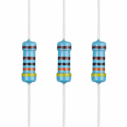 Picture of EDGELEC 100pcs 4.3K ohm Resistor 1/2w (0.5Watt) ±1% Tolerance Metal Film Fixed Resistor, Multiple Values of Resistance Optional