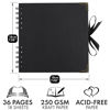 Picture of Bstorify Square Scrapbook Photo Albums 36 Pages (7 x 7 inch) Black Thick 250gsm Kraft Paper Scrap Book, Memory Book, Ribbon Closure - Ideal for Your Scrapbooking Albums, Art & Craft Projects