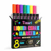 Picture of Timart 8 Pack Liquid Chalk Markers, Bold Wet & Dry Erase Marker Pens - Chalk Markers for Chalkboards Signs, Blackboards, Windows, Glass- 6mm Reversible Tip, 24 Chalkboard Labels Included (Classic)