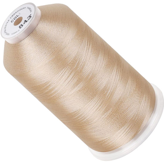 Picture of New brothread - Single Huge Spool 5000M Each Polyester Embroidery Machine Thread 40WT for Commercial and Domestic Machines - Beige