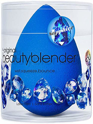 Picture of The BEAUTYBLENDER Sapphire Blender Makeup Sponge for blending liquid Foundations, Powders and Creams. Flawless, Professional Streak Free Application Blend, Vegan, Cruelty Free and Made in the USA