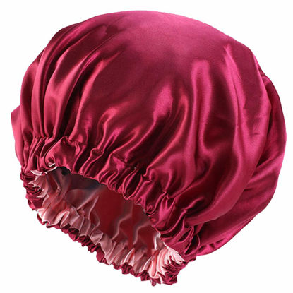 Picture of Satin Bonnet Silk Bonnet Hair Bonnet for Sleeping Satin Bonnet for Hair Bonnets for Women Silk Bonnet for Natural Hair