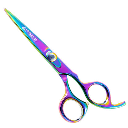 Picture of Equinox Professional Hair Scissors - Hair Cutting Scissors Professional - 6.5” Overall Length - Razor Edge Barber Scissors for Men and Women - Premium Shears For Salon (Rainbow)