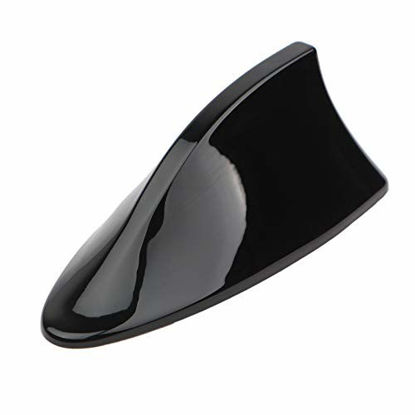 Picture of Wittyware Car Shark Fin Antenna Cover AM FM Radio Signal Roof Aerial Adhesive Tape Base Fits Most Auto Cars SUV Truck Van-Black