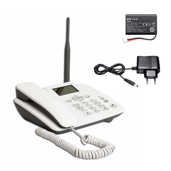 Picture of PENCHEN Fixed Wireless Phone 2G Desktop Telephone Support GSM 850/900/1800/1900MHZ SIM Card Cordless Phone with Antenna Radio Alarm Clock SMS Funtion for House Home Call Center Office Company Hotel