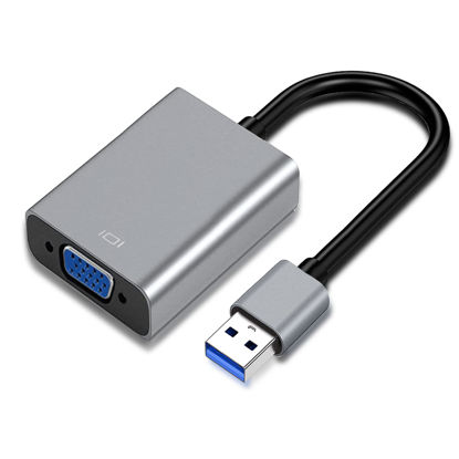 Picture of KUPOISHE USB to VGA Adapter for Monitor Mac OS Windows 11/10 / 8, VGA to USB3.0 HDMI Converter for Laptop MacBook pro, USB3 VGA Cable Multiple Monitors for Desktop PC TV.