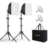 Picture of RALENO® Softbox Lighting Kit, 2 x 16'' x 16'' Photography Studio Equipments with 50W / 5500K / 90 CRI LED Bulbs, Continuous Lighting System for Video Recording and Photography Shooting