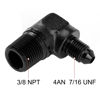 Picture of EVIL ENERGY 4AN to 3/8" NPT Male 90 Degree Fitting Adapter Aluminum