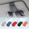 Picture of KanSmart Sunglass Holder for Car Visor Sunglasses Clip Magnetic Leather Glasses Eyeglass Holder Auto Interior Accessories Universal for SUV Pickup Truck -Gray