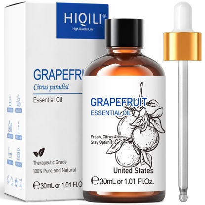 Picture of HIQILI Grapefruit Essential Oil, Pure Organic Therapeutic Grade Grapefruit Oil for Diffuser, Skin - 30ML