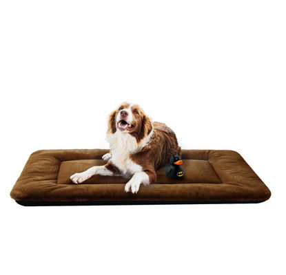 Picture of Dog Beds Crate Pad for Dogs Fit Metal Dog Crates,Ultra Soft Dog Crate Bed Washable & Anti-Slip Kennel Pad for Dogs Cozy Sleeping Mat (48inch, Brown)