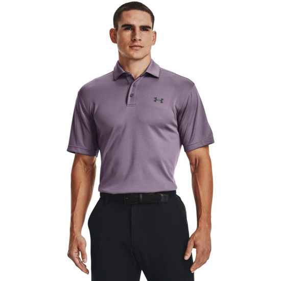 Purple under armour store golf shirt