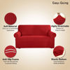 Picture of Easy-Going Stretch Oversized Sofa Slipcover 1-Piece Sofa Cover Furniture Protector Couch Soft with Elastic Bottom for Kids, Polyester Spandex Jacquard Fabric Small Checks Christmas Red