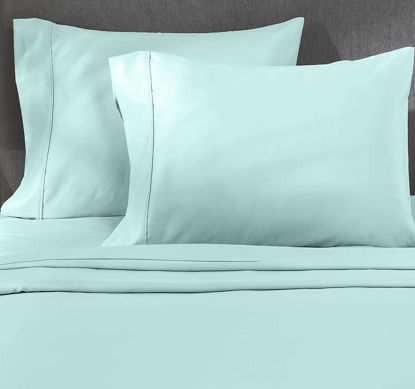 Picture of California Design Den 100% Cotton Pillowcases, Pillow Case Set of 2, Fits Standard & Queen Pillows, Luxury 400 Thread Count Sateen Pillowcases, Match with Our 400 Thread Count Sheets (Seafoam)