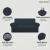 Picture of Easy-Going Stretch Oversized Loveseat Slipcover 1-Piece Sofa Cover Furniture Protector Couch Soft with Elastic Bottom for Kids Polyester Spandex Jacquard Fabric Small Checks Dark Blue