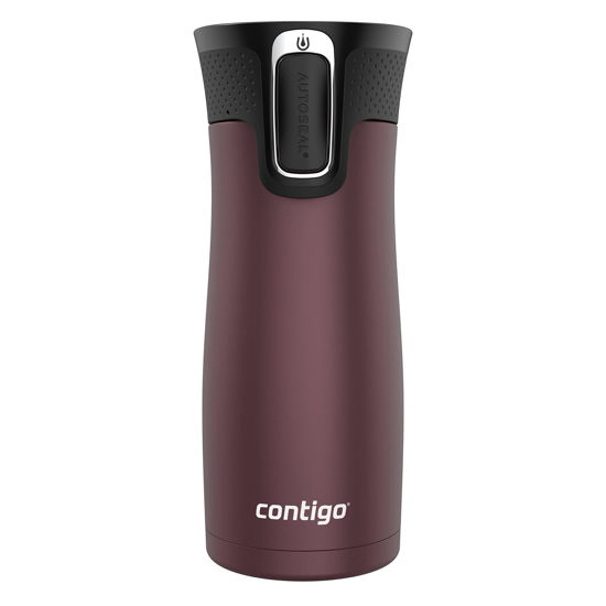 Picture of Contigo West Loop Stainless Steel Vacuum-Insulated Travel Mug with Spill-Proof Lid, Keeps Drinks Hot up to 5 Hours and Cold up to 12 Hours, 16oz Chocolate Truffle Metallic