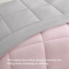 Picture of Bedsure Full Reversible Comforter Duvet Insert - All Season Quilted Comforters Full Size, Down Alternative Full Size Bedding Comforter with Corner Tabs - Pink/Grey