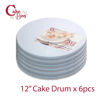 Picture of Cakebon Cake Drums Round 12 Inches - (White, 6-Pack) - Sturdy 1/2 Inch Thick - Professional Smooth Straight Edges