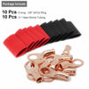 Picture of 10Pcs 8AWG-3/8"Ring Copper Battery Lugs Wire Lugs,Heavy Duty Battery Cable Ends,AWG Crimp Wire Ring Lugs,Terminal Connectors with 3:1 Heat Shrink Tubing.