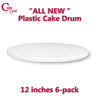 Picture of Cakebon Plastic Cake Boards 12 inch [1/2" Thick] aka Cake Drums or Cake Rounds - Reusable Cake Boards - Strong and Greaseproof (White, Round, 6-Pack)