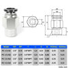 Picture of TAILONZ PNEUMATIC Male Straight 1/2 Inch Tube OD x 1/8 Inch NPT Thread Push to Connect Fittings PC-1/2-N1 (Pack of 5)