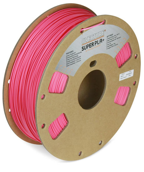 Picture of OVERTURE Super PLA + Filament 1.75mm, 3D Printer Filament, 1kg Filament (2.2lbs), Dimensional Accuracy 99% Probability +/- 0.03 mm, Fit Most FDM Printer (Pink)