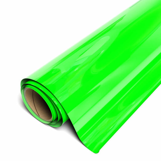 Picture of Siser EasyWeed Heat Transfer Vinyl 11.8" x 3ft Roll (Fluorescent Green) Compatible with Siser Romeo/Juliet & Other Professional or Craft Cutters - Layerable - CPSIA Certified