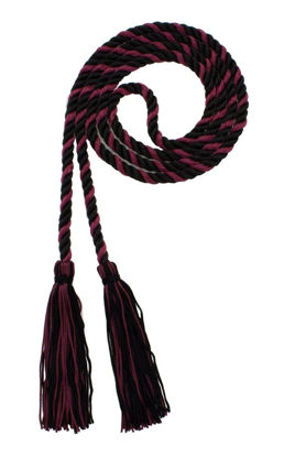 Picture of Graduation Honor Cord - Black/Maroon - Every School Color Available - Made in USA - by Tassel Depot