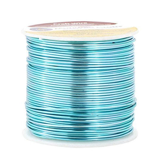 Picture of Mandala Crafts Anodized Aluminum Wire for Sculpting, Armature, Jewelry Making, Gem Metal Wrap, Garden, Colored and Soft, 1 Roll(18 Gauge, Turquoise)