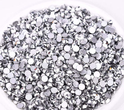 Picture of Jollin Glue Fix Flatback Rhinestones Glass Diamantes Gems for Nail Art Crafts Decorations Clothes Shoes(ss16 1440pcs,Silver)