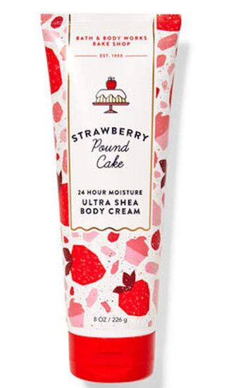 Picture of Bath and Body Works Body Care - 24 Hour Moisture Ultra Shea Body Cream - 8 oz - Strawberry Pound Cake