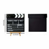 Picture of KISEER 12"x11" Movie Film Clap Board Wooden Movie Clapboard Film Clapper Board, Black & White