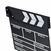 Picture of KISEER 12"x11" Movie Film Clap Board Wooden Movie Clapboard Film Clapper Board, Black & White