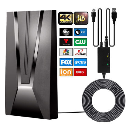 Picture of TV Antenna for Smart TV - Amplified HDTV Digital Antenna Long 400+ Miles Range, Indoor/Outdoor Smart Antenna, Support 4K 1080p Fire TV Stick