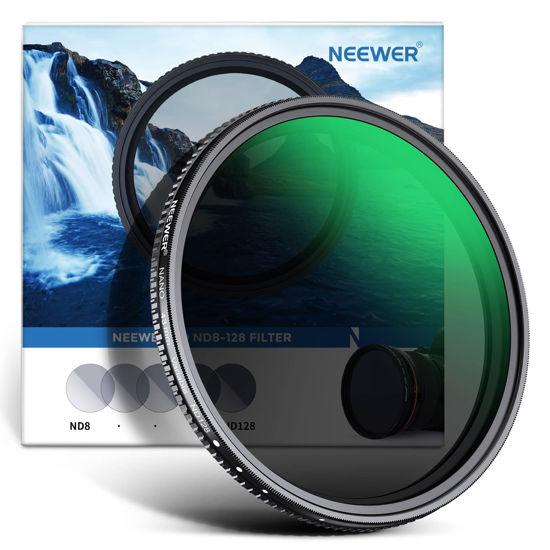 Picture of NEEWER 43mm Variable ND Filter ND8-ND128 Camera Lens Filter (3-7 Stop) No X Cross Neutral Density Ultra-Slim HD Filter with 30 Multi-Layer Nano Coatings Waterproof, Cleaning Cloth Included