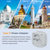 Picture of TESSAN US to India Plug Adapter, Type D Travel Adaptor with 2 USB Charger Ports 2 American Outlets, USA to India Power Converter for Nepal Bangladesh Maldives Pakistan Tanzania